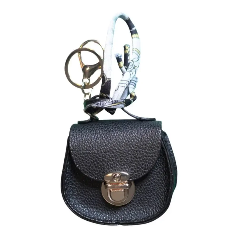 Bag Keychain Bag Charm Change Pouch Coin Push Lock Clasp Black Goth Romance